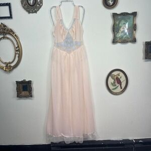 Vintage Gotham Originals by Jay Thorpe Sheer Blush Chiffon Nightgown lingerie